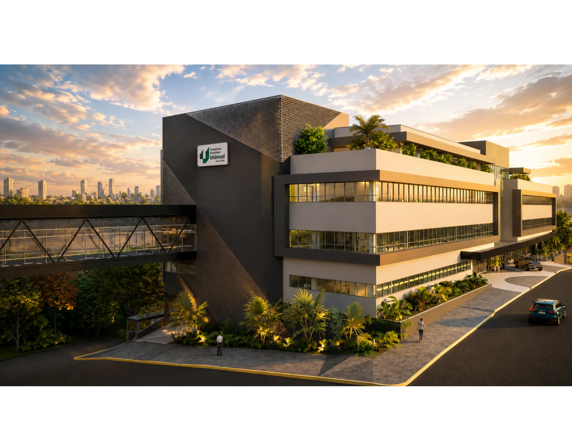 Hospital Unimed Vale dos Sinos, perspectiva do conjunto edificado